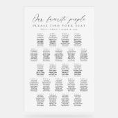 22 Tables Favorite People Acrylic Seating Chart (Recto)