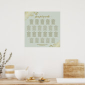 22 Tafel Kantachtig Goud op Salie Huwelijks Zitpla Poster (Keuken)
