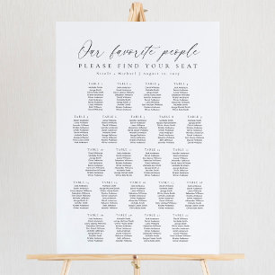22 Tafels Stoelenkaart van Onze Favoriete Mensen Poster