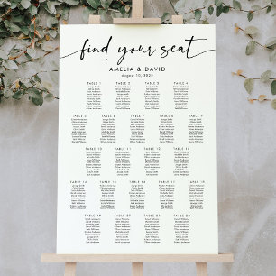 22 Tafels Vind Je Plaats Zitplaats Chart Poster