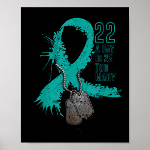 22 uur per dag is 22 uur voor Veteran Suicide Awar Poster