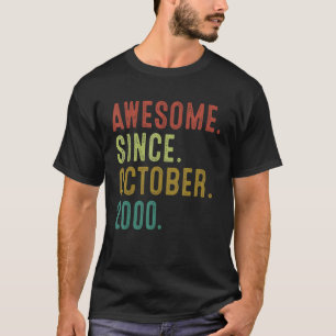 22 Year Old Awesome Since October 2000 22nd Birth T-shirt