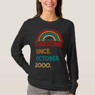 22 Year Old Awesome Since October 2000 22nd Birth T-shirt