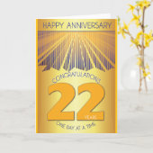 22 Year Sober Anniversary | Golden Ray 12 Step Kaart (Gele Bloem)