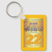 22 Year Sober Anniversary | Golden Ray 12 Step Sleutelhanger (Voorkant)