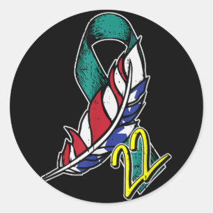 22 Zelfmoordbewustzijn van Veteran Ptsd ons Veer P Ronde Sticker