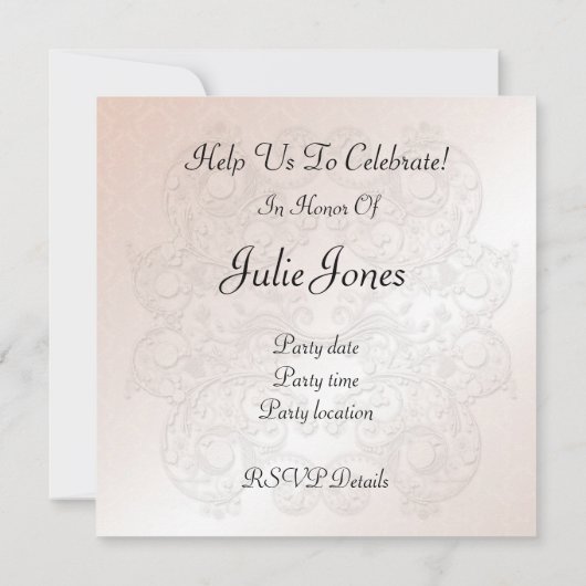 22e anniversaire invitation de fête avec roses (Dos)