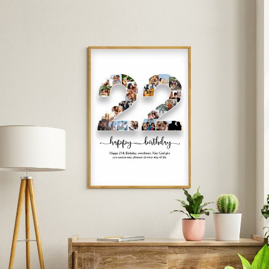 22e anniversaire Photo Collage Poster