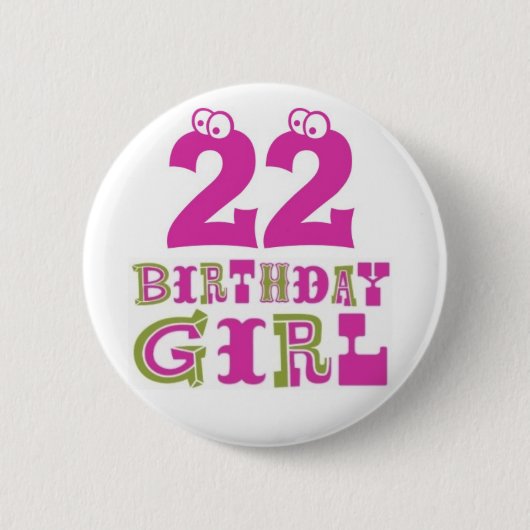 22e Birthday Girl Button Badge (Voorkant)