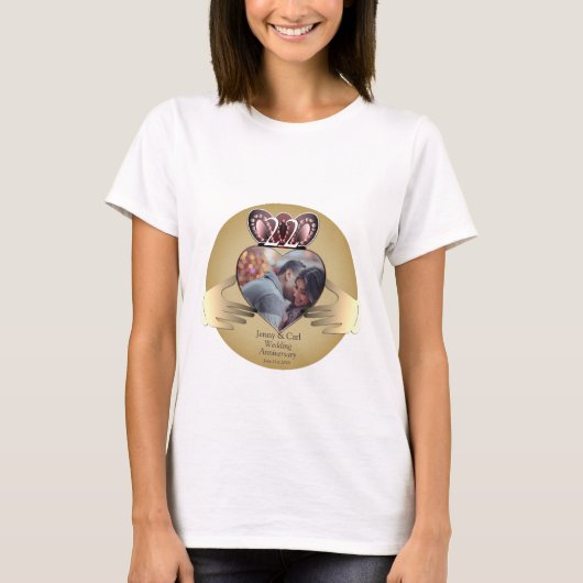 22e bruiloft Jubileum Coppery Claddaugh Foto T-shirt (Voorkant)