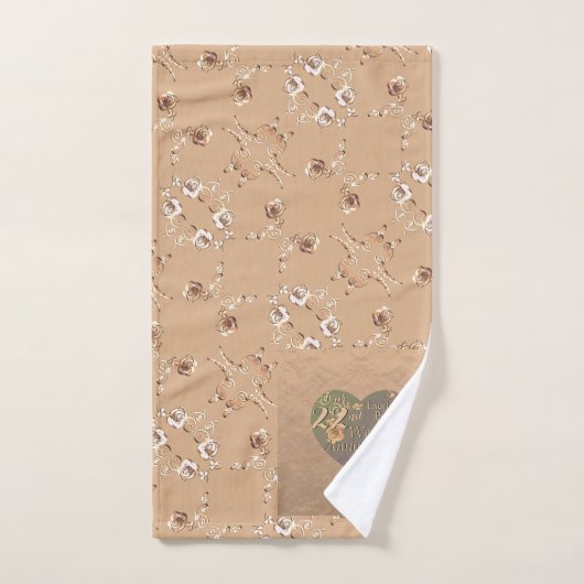 22e bruiloft Jubileum Coppery Heart Roos Bath Bad Handdoek (Handdoek)