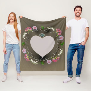 22e bruiloft Jubileum Floral w/Spinel Fleece Deken