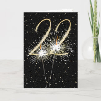 22e bruiloft sparklers kaart