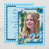 22e invitation à la fête d'anniversaire Photo (Devant / Derrière)
