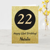 22e Joyeuse carte de Parties scintillant Black and (Fleur jaune)