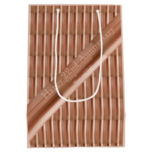 22e Jubileum koper Medium Cadeauzakje (Achterkant)