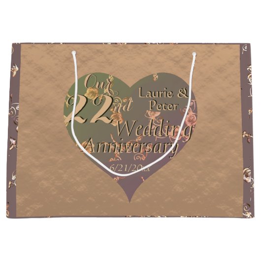 22e Sac cadeau anniversaire en cuivre (Devant)