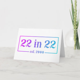 22e verjaardag 22 IN 22 is 2000 Gradiënt Kaart