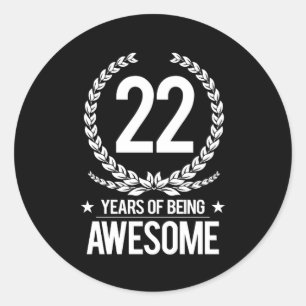 22e verjaardag (22 jaar Geweldige) Ronde Sticker