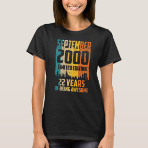 22e verjaardag 22 jaar Geweldige sinds september 2 T-shirt