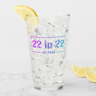 22e verjaardag 22 op 22.2000 gradiënt glas