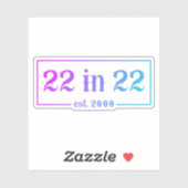 22e verjaardag 22 op 22.2000 gradiënt sticker (Vel)