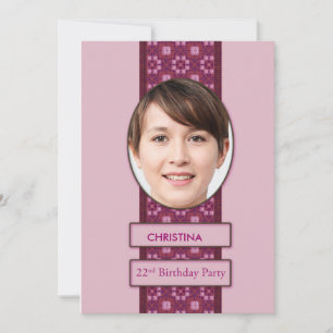 22e verjaardag Afbeelding en naam van de uitnodigi Kaart