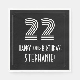 22e verjaardag: Art Deco geïnspireerd look "22" +  Servet