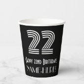 22e verjaardag — Art Deco Geïnspireerde look "22"  Papieren Bekers (Voorkant)
