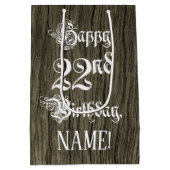 22e verjaardag: Fancy, Faux Wood Kijk + Aangepaste Medium Cadeauzakje (Achterkant)