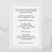 22e verjaardag — Fancy script en aangepaste naam Folie Uitnodiging (Achterkant)