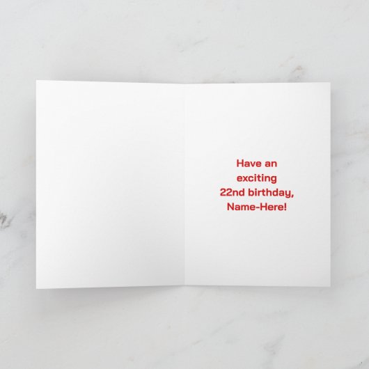 22e verjaardag: Fun Rainbow #, aangepaste naam & f Kaart (Binnen)