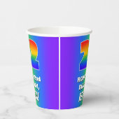 22e verjaardag: kleurrijk, vun regenboogpatroon # papieren bekers (Links)