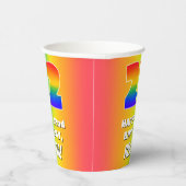 22e verjaardag: kleurrijk, vun regenboogpatroon #  papieren bekers (Rechts)