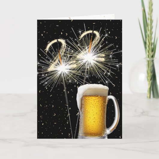 22e Verjaardag Sparklers met Beer Mok Kaart (Voorkant)