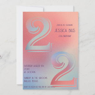 22e verjaardag uitnodiging