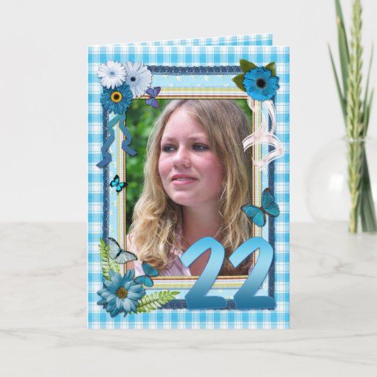 22ème carte photo pour un anniversaire (Devant)