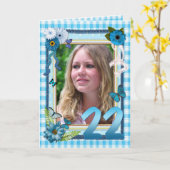 22ème carte photo pour un anniversaire (Fleur jaune)