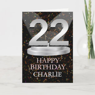 22nd Birthday Spotlights Voeg een naam toe Kaart