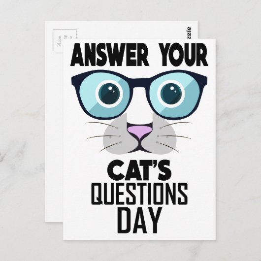 22nd January - Answer Your Cat's Questions Day Briefkaart (Voorkant / Achterkant)