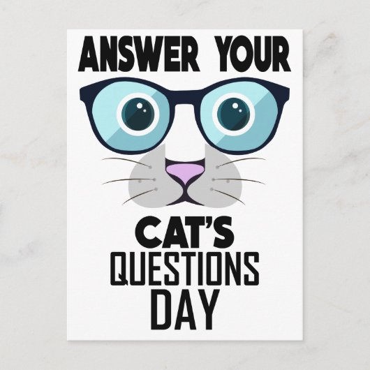 22nd January - Answer Your Cat's Questions Day Briefkaart (Voorkant)