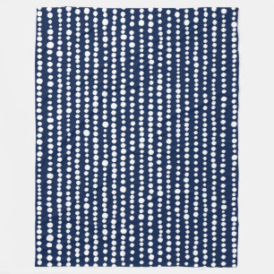 230216 - White on Indigo Blue 001744 Fleece Deken