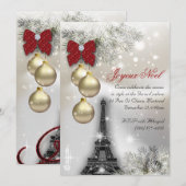 232 Kerstmis Parijs Kaart Eiffeltoren Sneeuw (Voorkant / Achterkant)