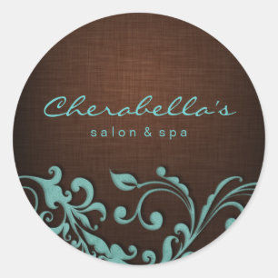 232 Linnen Salon spa sticker blauw bruin