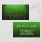 232 rendant compte - vert de carte de visite de (Devant / Derrière)