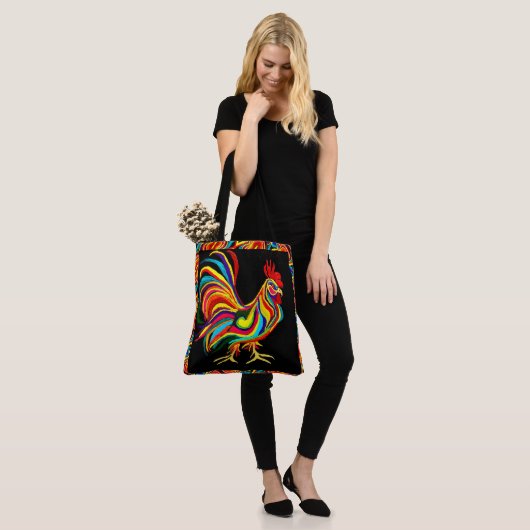 232 - Rooster - Canvas tas (Op model)