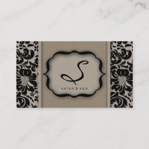 232 Salon Spa Carte de visite Taupe Damask Floral