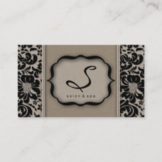 232 Salon Spa Carte de visite Taupe Damask Floral