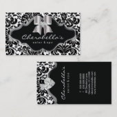 232 Salon Spa Silver Bow Jewel Damask Visitekaartje (Voorkant / Achterkant)