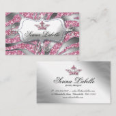 232 Sparkle Bijoux Carte de visite Zebra Couronne (Devant / Derrière)